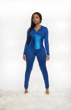 Load image into Gallery viewer, Blue Jumpsuit With Corset
