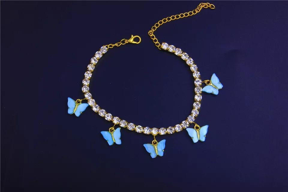 Blue Butterfly Anklet